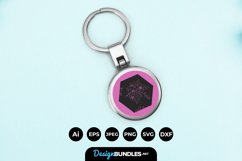 Flowers in Hexagonal Keychain Product Image 1