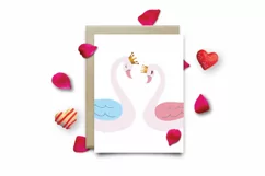 Royal Swan Princess and Prince couple silhouette clip art. Product Image 8
