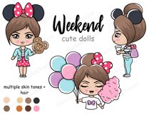 Weekend CUTE DOLLS For Icon Stickers Ladies Girls Lazy - PNG Product Image 2
