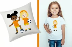 Multi-cultural kids soccer clipart, sport team, sports Product Image 2