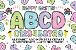 Easter Day Alphabet png clipart, easter day letters doodle Product Image 1