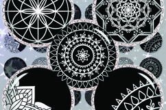 Mandala Silhouette Circles, Mandala Digital Collage Sheet Product Image 1