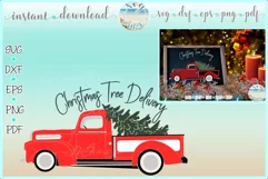 Red Christmas Tree Delivery Truck SVG Dxf Eps Png PDF files Product Image 1