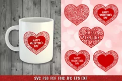 Heart SVG,Happy Valentines Day,Floral Heart,Heart Papercut Product Image 2