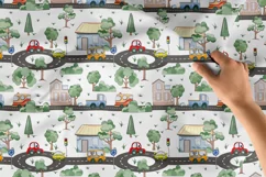 Watercolor funny cars seamless patterns. Digital paper Product Image 2