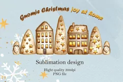 Nord Gnomie Christmas, watercolor sublimation Design Product Image 1