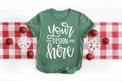 Green Christmas Shirt Mock-up, Holiday shirt mockup, Bella Product Image 1