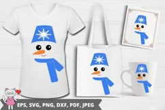 snowman face svg, for Silhouette Cameo or Cricut Product Image 1