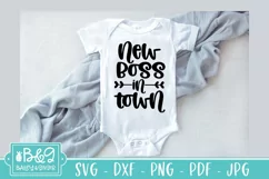 Funny Baby SVG - New Boss In Town - Newborn SVG Cut File Product Image 3