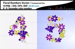 Floral Number SVG / Lavender Floral numbers Product Image 6