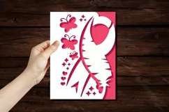 Papercut Cancer Ribbon Wellness Card Cover with Butterflies Product Image 3