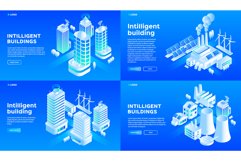 Intelligent building banner set, isometric style Product Image 1