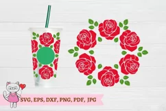 Rose SVG for tumbler Full Wrap Venti Cold Cup 24 oz Product Image 2