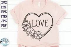 Love Heart with Flowers SVG | Valentine's Day SVG Product Image 1