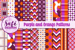 Digital Paper Backgrounds - Purple and Orange Patterns Product Image 1