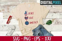 Peace Love America Svg, 4th of July Svg, Patriotic Svg Product Image 2