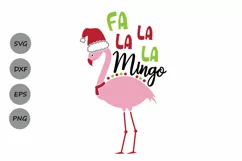 Fa La La La Mingo Svg, Christmas svg, Winter Svg, Flamingo. Product Image 1