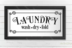 Laundry Sign Svg, Wash dry Fold svg, Home Sign svg Product Image 1