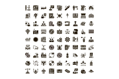 Flat glyph collection depicting various business and abstrac Product Image 1
