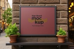 Sign Board Mockup on Building Wall Product Image 1