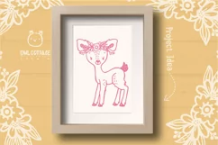 Baby Deer with Flowers Crown Svg , Favn Cut File Product Image 7