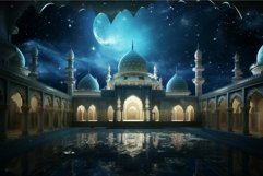 Enchanting moonlit palace under starry sky Product Image 1