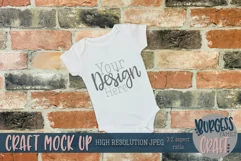 Brick angled baby bodysuit Craft mock up | High Res JPG Product Image 1