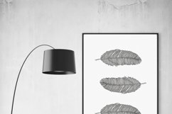 Gray Feathers Wall Art Printable, Bohemian Nursery Decor Product Image 5