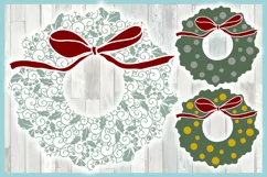 Christmas Wreath with Bow Mandala SVG Dxf Eps Png PDF files Product Image 3