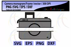 camera monogram / Monogram SVG cut file / monogram frames / camera clipart svg / SVG DXF for Cricut Design Space, Silhouette Studio Product Image 3