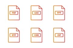 Set Of File Formats Icons Product Image 1