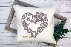 Floral heart paper cut design. SVG / DXF / EPS / PNG Product Image 2