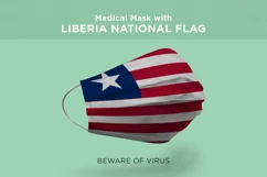 Medical Mask with Laos Latvia Lebanon Liberia Nation Flags Product Image 5