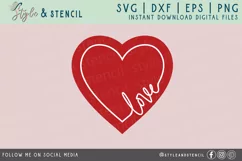 Valentine Love Heart SVG - PNG, DXF, EPS, SVG, Cut File Product Image 2