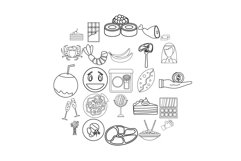 Entertain icons set, outline style Product Image 1