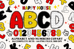 Happy Mouse Alphabet Clipart, happy mouse letters doodle Product Image 1