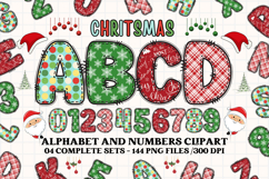 Christmas Alphabet png clipart, christmas letters doodle Product Image 1