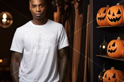 Halloween T Shirt Mockup Male, White T-Shirt Mockup, d20 Product Image 2