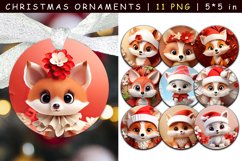 Christmas Fox Ornament Sublimation Bundle Product Image 1