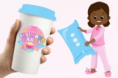 African American Pyjama Girls, Slumber party clipart Product Image 2