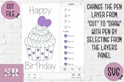 Birthday card insert design| Paper cutting | Cricut Joy svg Product Image 2