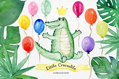 Little Crocodile, Kids Watercolor Clipart. Product Image 1