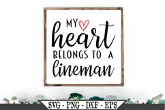 My Heart Belongs To A Lineman SVG Product Image 1