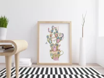 Watercolor cactus png clipart. Nursery hedgehogs love story Product Image 5