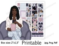 African American Movie Night Print Sticker Box Size 2"x1,5" Product Image 6