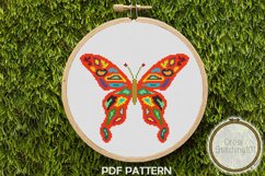 Colorful Butterfly Cross Stitch Pattern - Instant Download Product Image 1