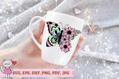 Floral Butterfly svg, Flowers svg Product Image 4