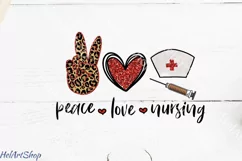 Peace Love Nursing PNG | Sublimation Png Product Image 1