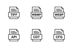 Set Of File Formats Icons Product Image 1