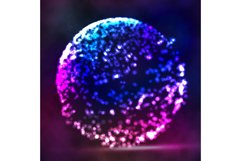 Blured Molecular Particles Glowing Dots Connection. Product Image 1